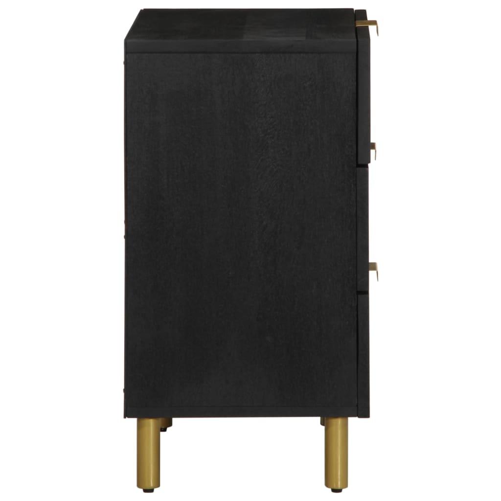Mesita De Noche Madera De Ingeniería Negra 50x33x62 Cm_2
