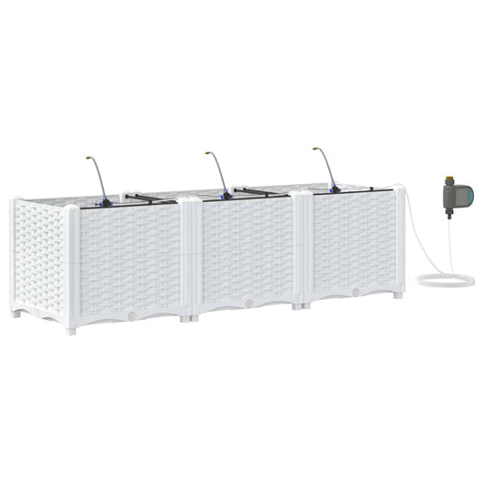 Vidaxl Jardineras Blanco 120 X 40 X 37.5 Cm Acero_0