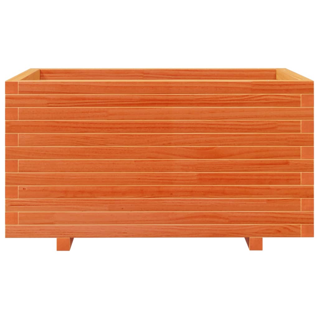 Jardinera Madera Maciza De Pino Marrón Cera 90x60x49,5 Cm_4