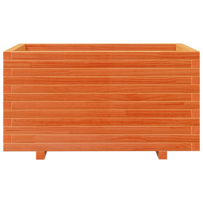 Jardinera Madera Maciza De Pino Marrón Cera 90x60x49,5 Cm_4