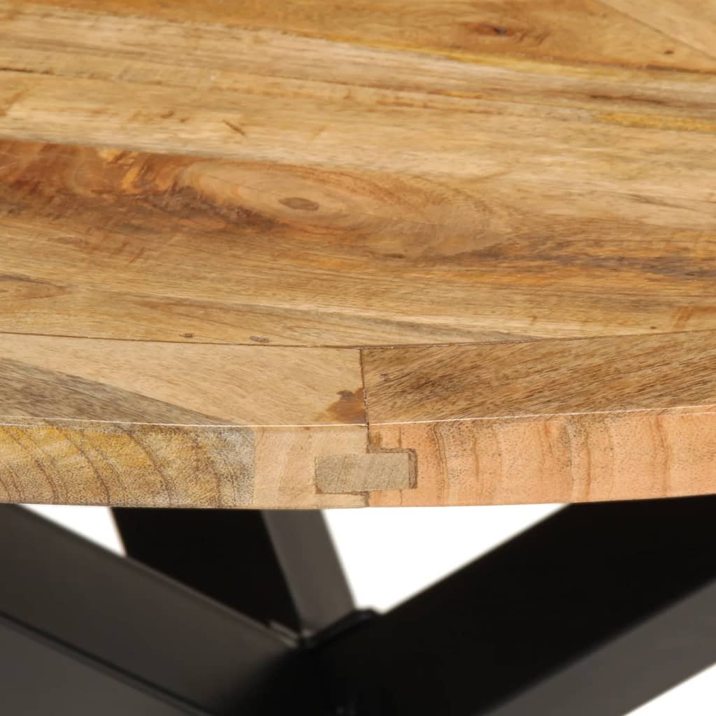 Mesa De Comedor Madera Maciza De Mango Sin Tratar Ø110x75 Cm_3