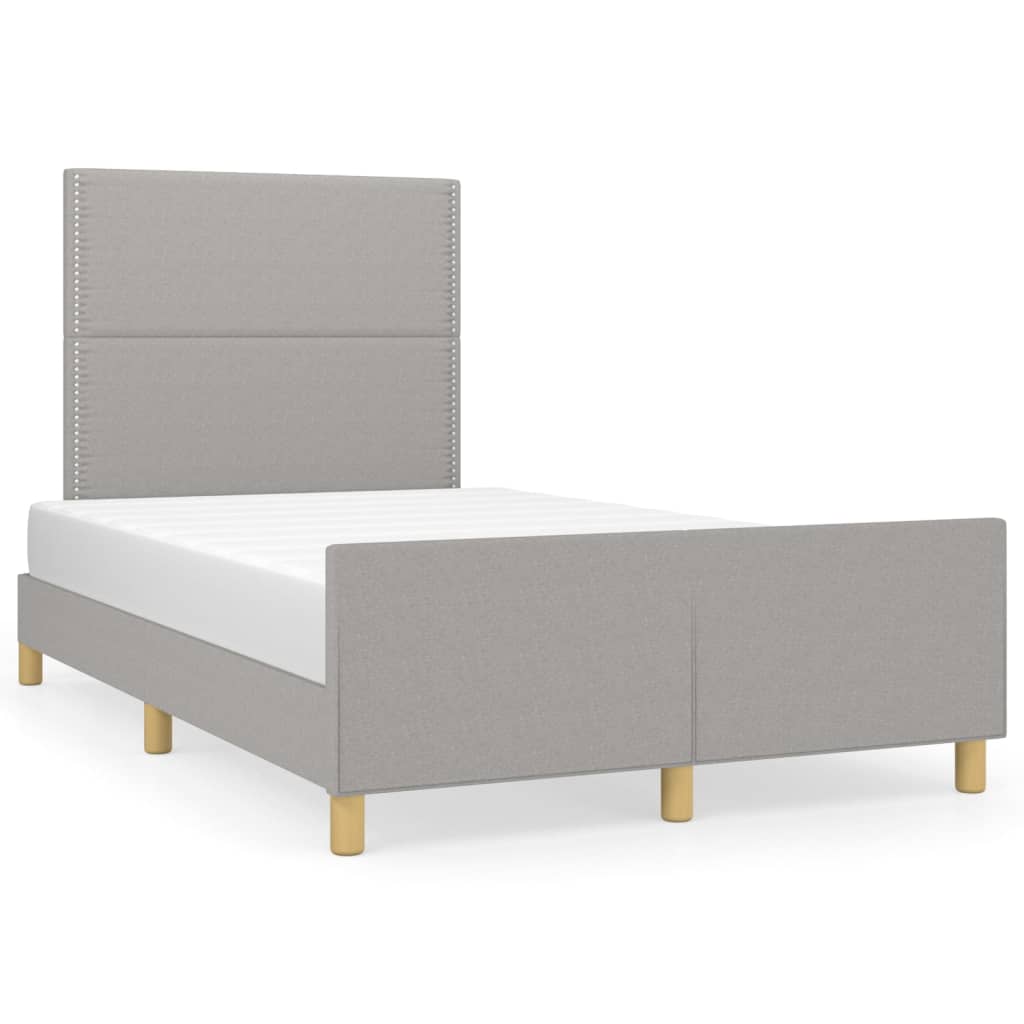 Estructura De Cama Con Cabecero De Tela Gris Claro 120x200 Cm / Vetonek_1