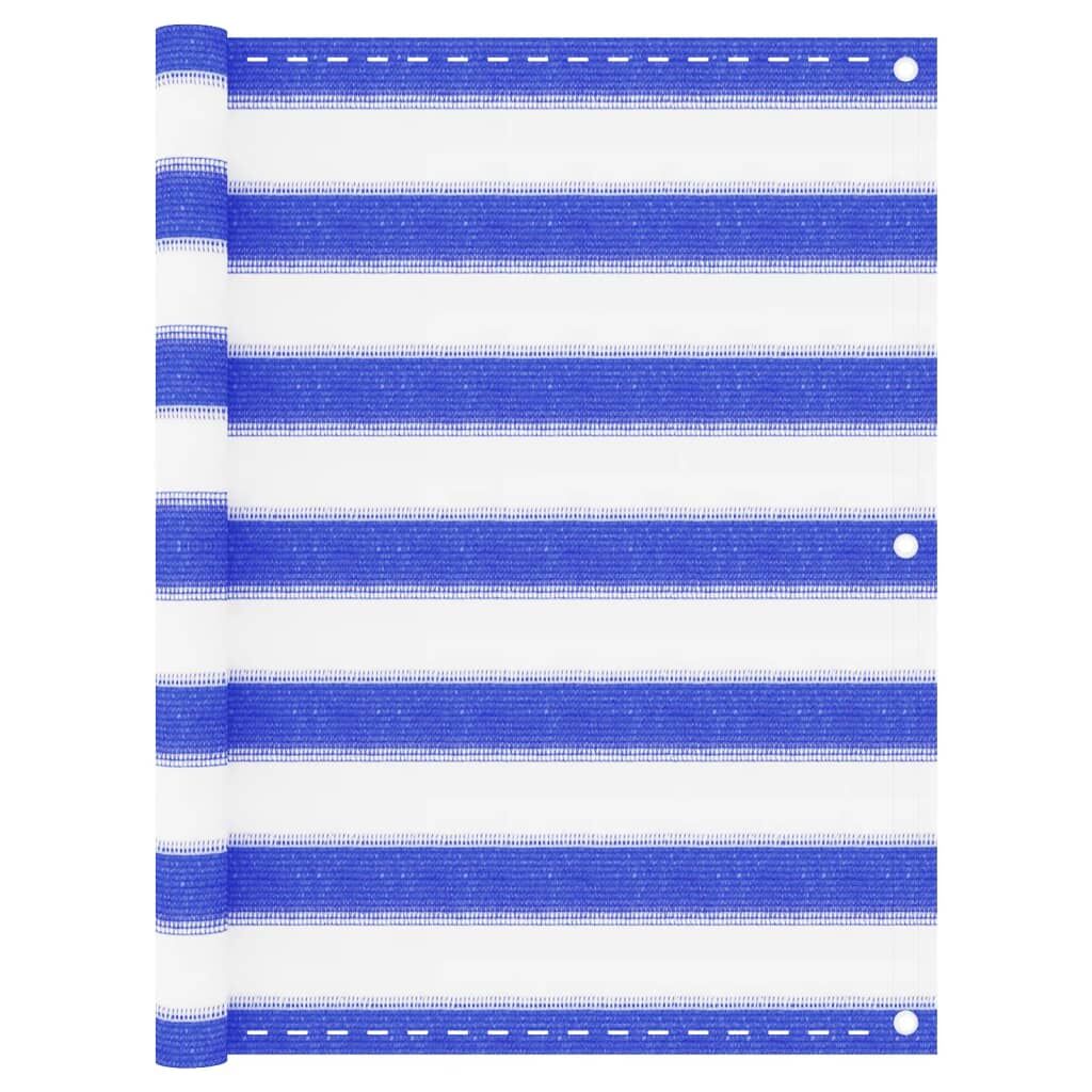 Vidaxl Toldo Para Balcón Hdpe Azul Y Blanco 75x500 Cm_0
