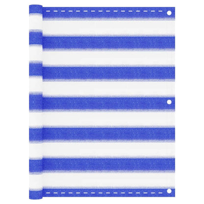 Vidaxl Toldo Para Balcón Hdpe Azul Y Blanco 75x500 Cm_0