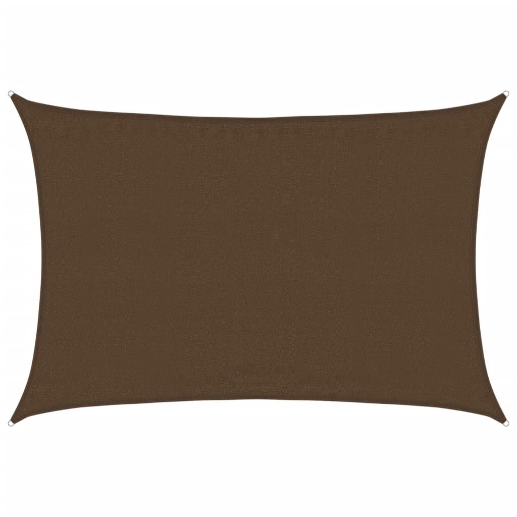 Vidaxl Toldo De Vela Hdpe Marrón 160 G/m² 3,5x4,5 M_0