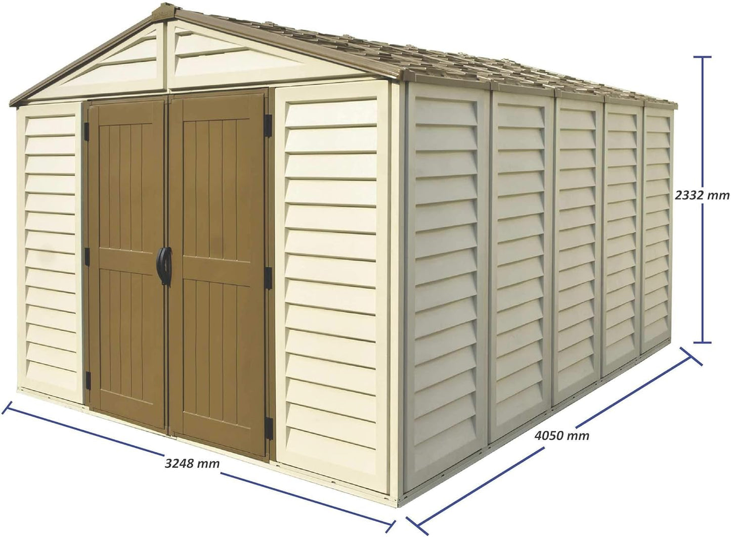 Duramax - Caseta Jardín - Woodbridge Plus 10.5 X 13 -  Pvc - Color Beige/marrón_1