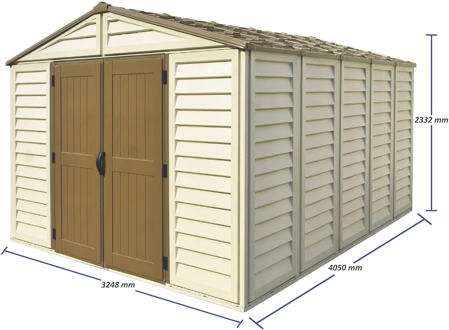 Duramax - Caseta Jardín - Woodbridge Plus 10.5 X 13 -  Pvc - Color Beige/marrón_1