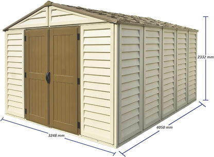 Duramax - Caseta Jardín - Woodbridge Plus 10.5 X 13 -  Pvc - Color Beige/marrón_1