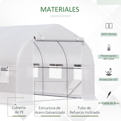 Outsunny Invernadero De Exterior 4x2x2 M Con 8 Ventanas De Malla Verde_3