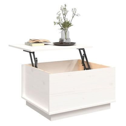 Mesa De Centro De Madera Maciza De Pino Blanco 60x50x35 Cm_3