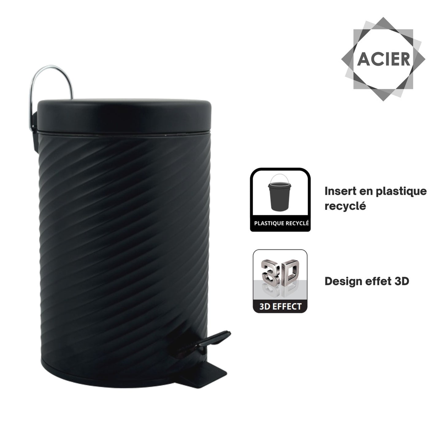 Papelera Bin Ajan / Stepbin Negro_2
