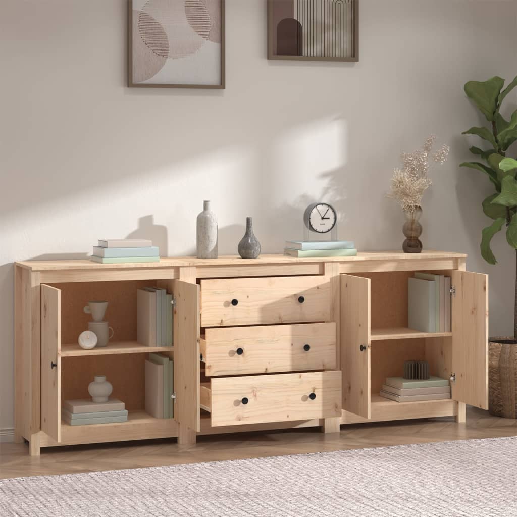 Aparador De Madera Maciza De Pino 210x35x80 Cm_2