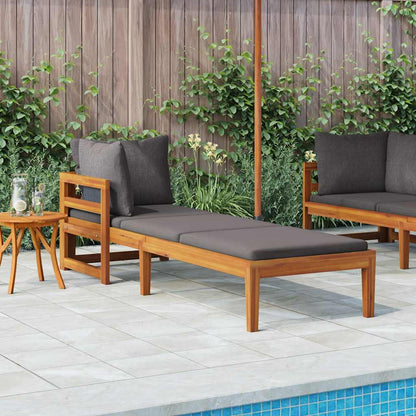 Vidaxl Tumbona Con 1 Reposabrazos Gris Oscuro Madera Maciza Acacia_1