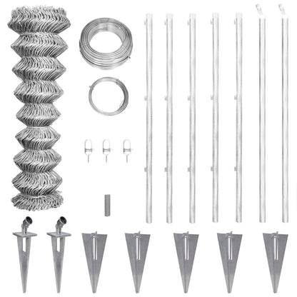 Valla Metálica Con Estacas Postes Acero Galvanizado 15x1 M / Vetonek_5
