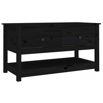 Mesa De Centro De Madera Maciza De Pino Negro 102x49x55 Cm_0