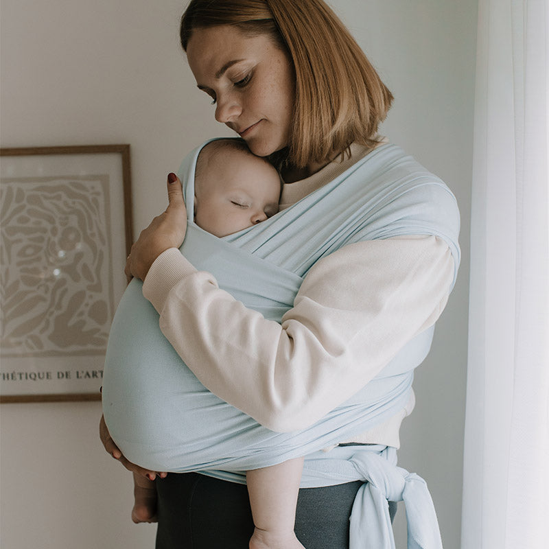 Fular Elástico Portabebé Bambú, Boba Wrap Serenity. Light Blue