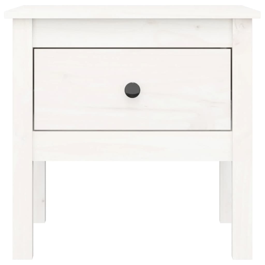 Mesa Auxiliar De Madera Maciza De Pino Blanco 50x50x49 Cm_4