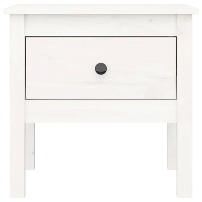 Mesa Auxiliar De Madera Maciza De Pino Blanco 50x50x49 Cm_4
