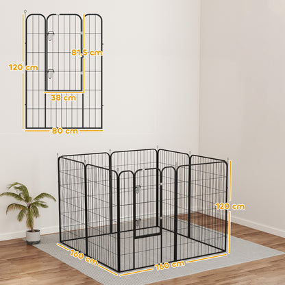 Pawhut Parque Para Mascotas De 8 Paneles 80x120 Cm Con Puerta Y Doble Pestillo_2