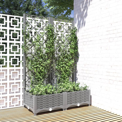 Jardinera Con Enrejado Pp Gris Claro 80x40x121,5 Cm_1