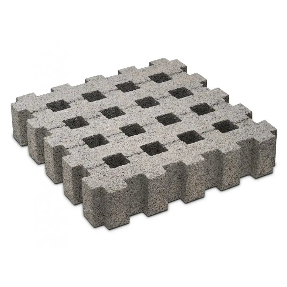 Losa Celosía Césped 50x50 Cm. / 1 M² (4 U.) / 50x50x10 Cm. / Gris_0