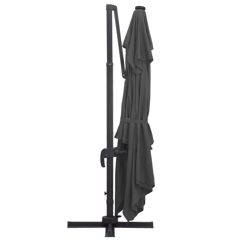Vidaxl Sombrilla Voladiza Luces Led Poste Aluminio Antracita 4x3 M_4