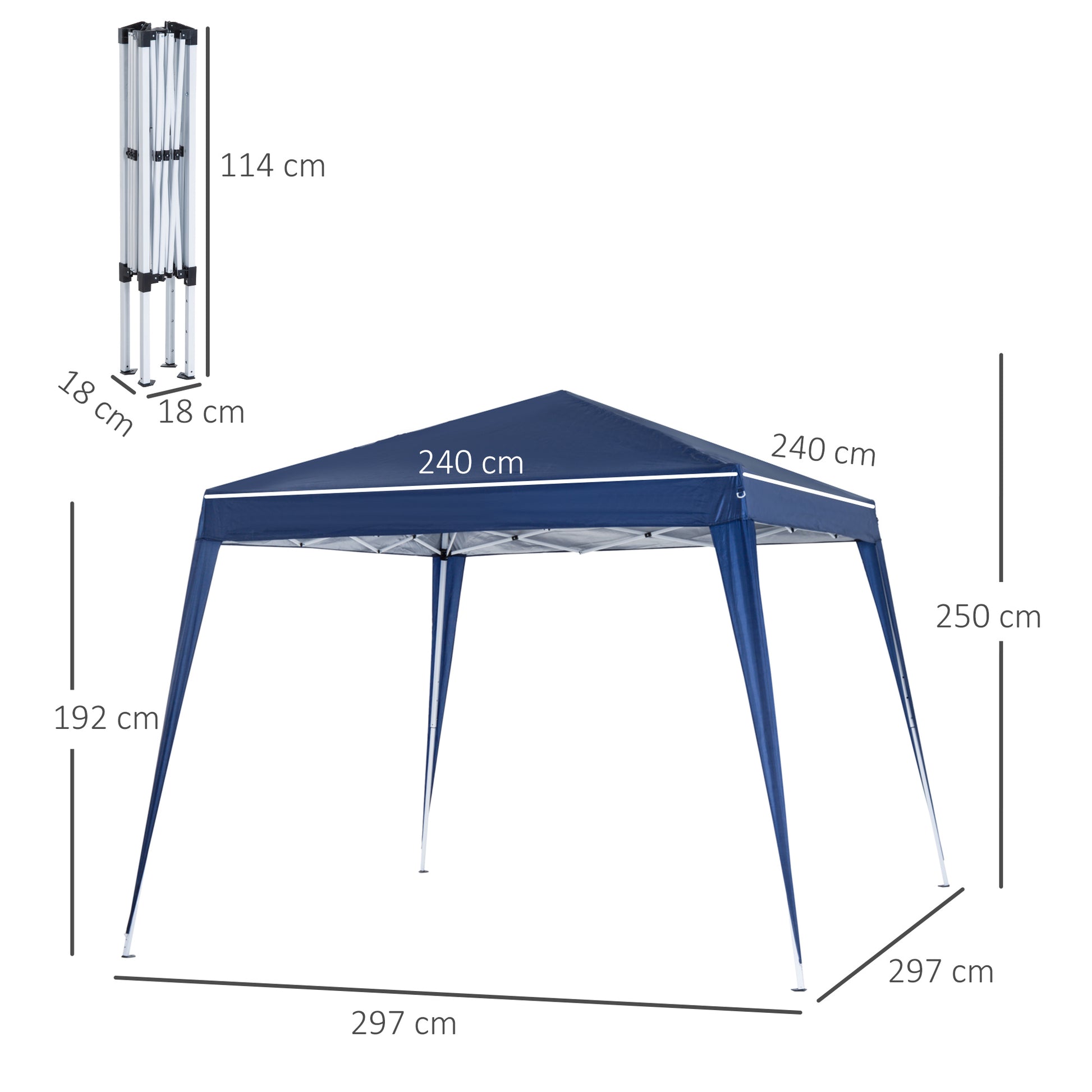 Outsunny Carpa Plegable 2,4x2,4x2,5 M De Jardín Diseño Pop Up Cenador De Acero_2