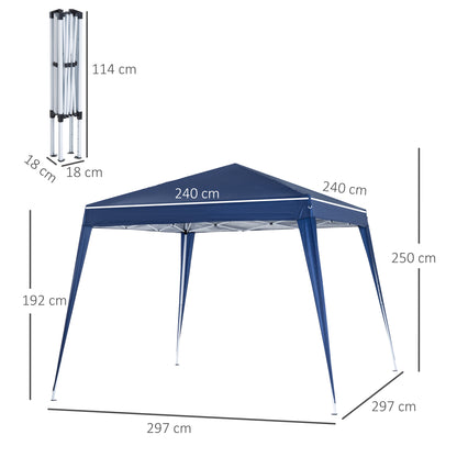 Outsunny Carpa Plegable 2,4x2,4x2,5 M De Jardín Diseño Pop Up Cenador De Acero_2