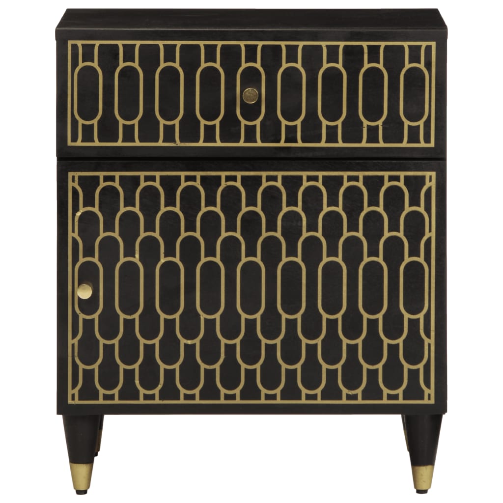 Mesita De Noche Madera Maciza De Mango 50x33x60 Cm_1