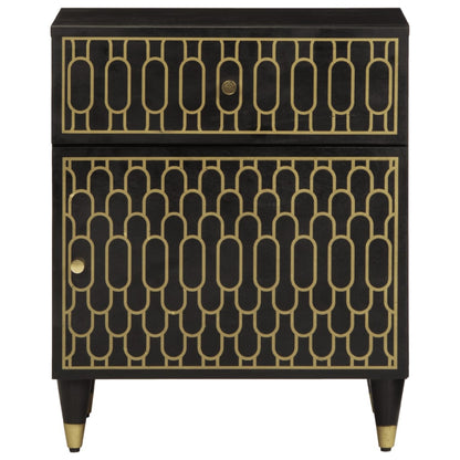 Mesita De Noche Madera Maciza De Mango 50x33x60 Cm_1