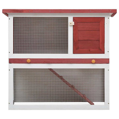 Jaula Conejera Con 1 Puerta Madera Rojo_2
