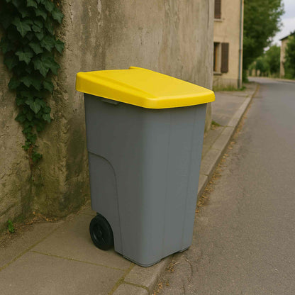 Contenedor Reciclo 85l Amarillo Cerrado 76x57x42 Cm Wellhome_3