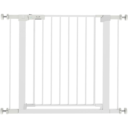 Pawhut Barrera De Seguridad Perros Escaleras Puertas 76-97 Cm Con 2 Extensiones_0
