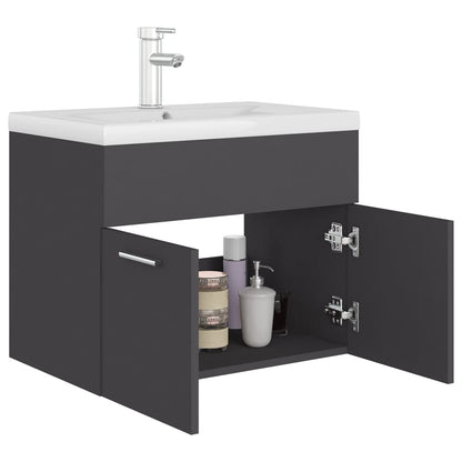 Mueble Con Lavabo Madera De Ingeniería Gris_2