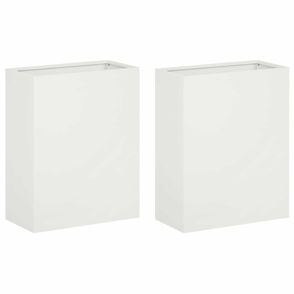 Macetero De Jardín 2 Uds. Blanco 40 X 20 X 40 Cm_0