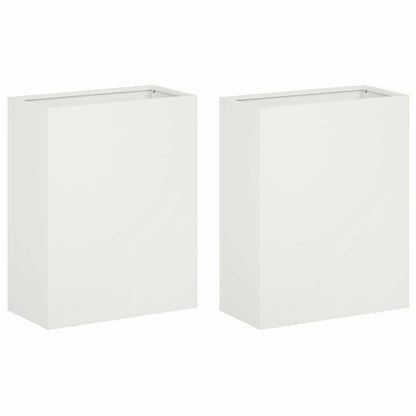 Macetero De Jardín 2 Uds. Blanco 40 X 20 X 40 Cm_0