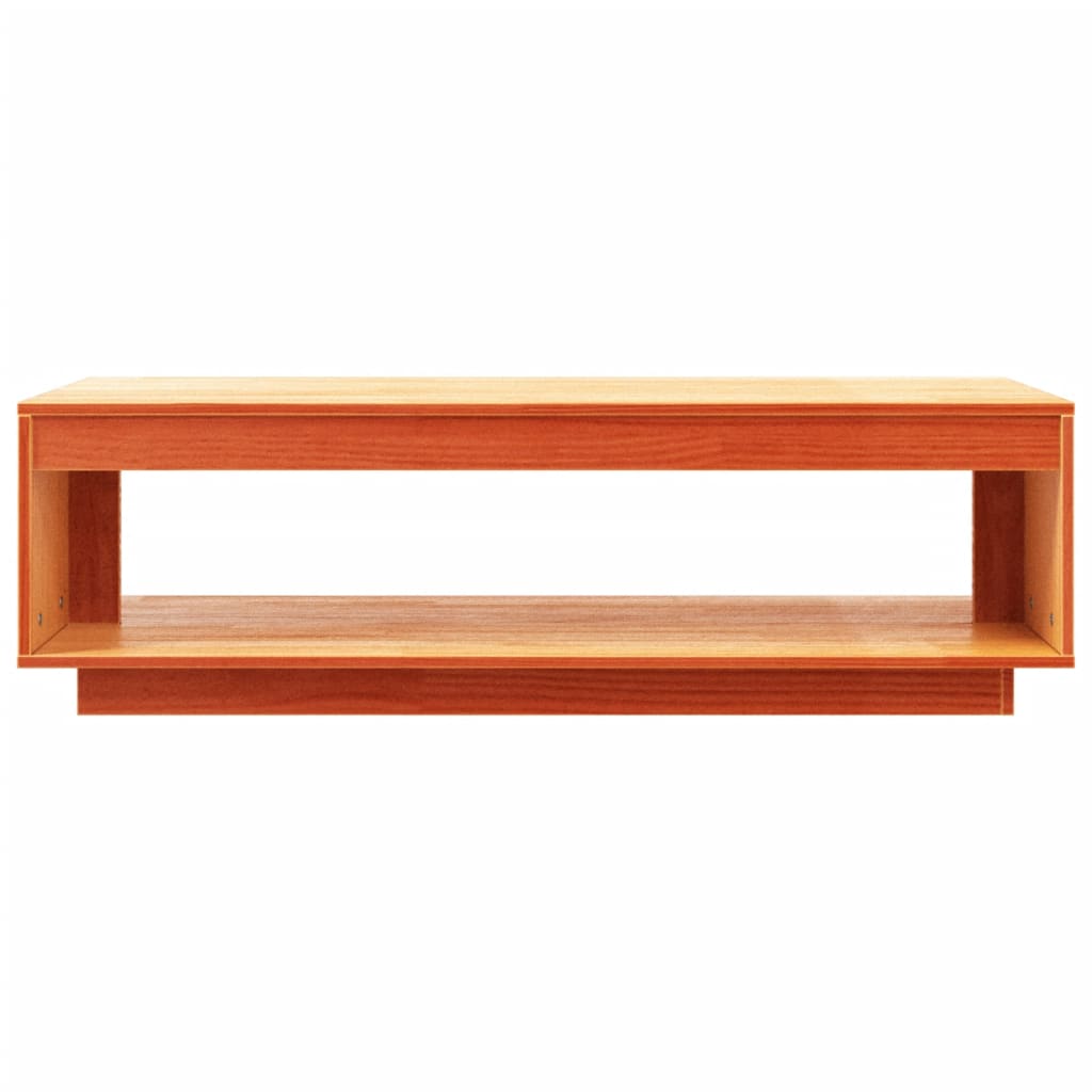 Mesa De Centro Madera Maciza De Pino Marrón Cera 110x50x33,5 Cm_3