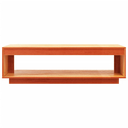 Mesa De Centro Madera Maciza De Pino Marrón Cera 110x50x33,5 Cm_3