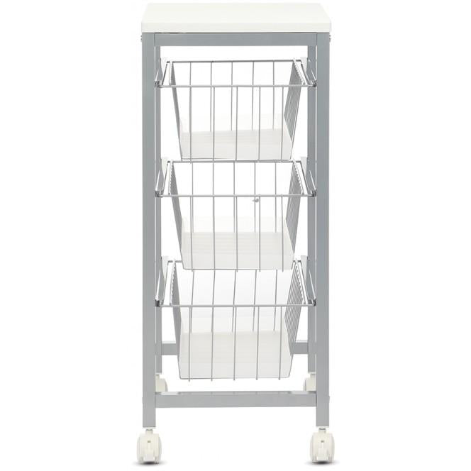 Verdulero 3 cestas color madera blanca Duett