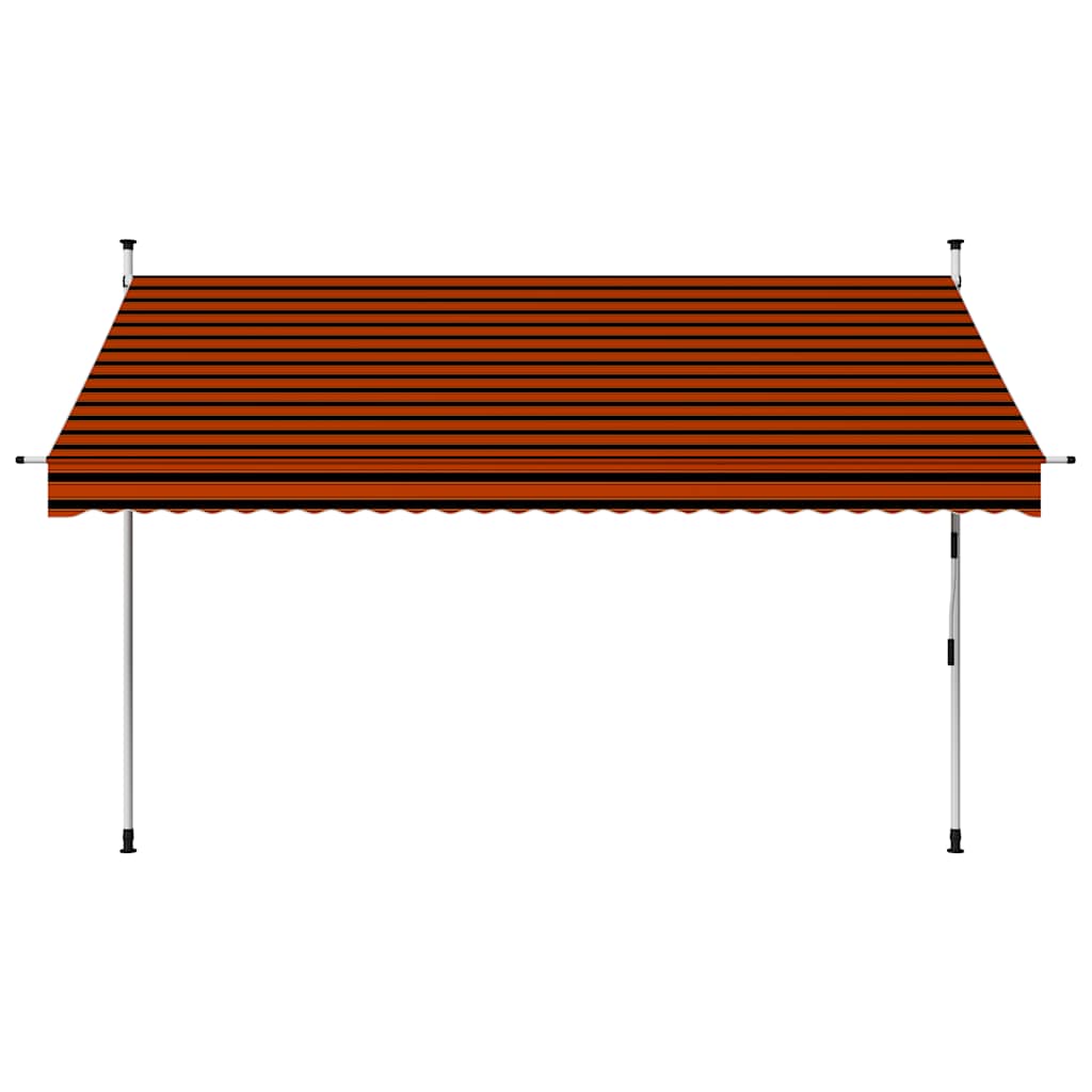 Toldo Manual Retráctil Naranja Y Marrón 300 Cm_0