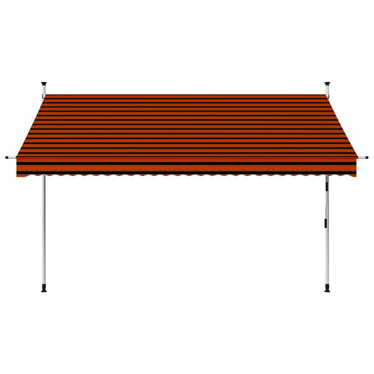 Toldo Manual Retráctil Naranja Y Marrón 300 Cm_0