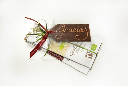 Pack Regalo 2 Tabletas de chocolate BIO y tarjeta de chocolate Gracias_0