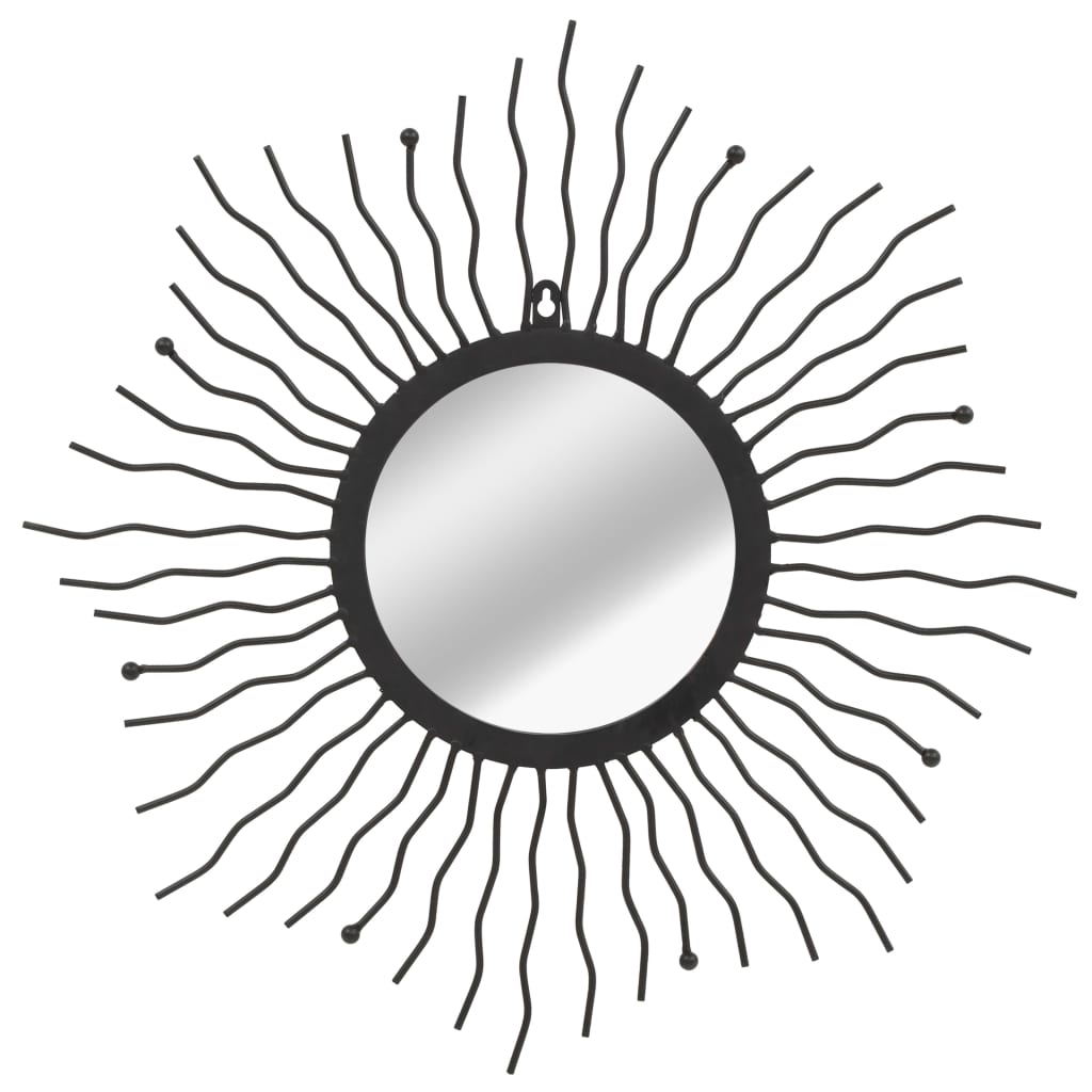 Vidaxl Espejo De Pared De Jardín Con Forma De Sol 60 Cm Negro_0