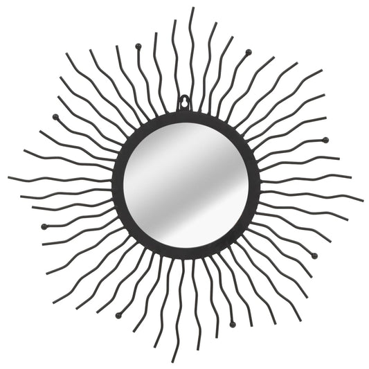 Vidaxl Espejo De Pared De Jardín Con Forma De Sol 60 Cm Negro_0