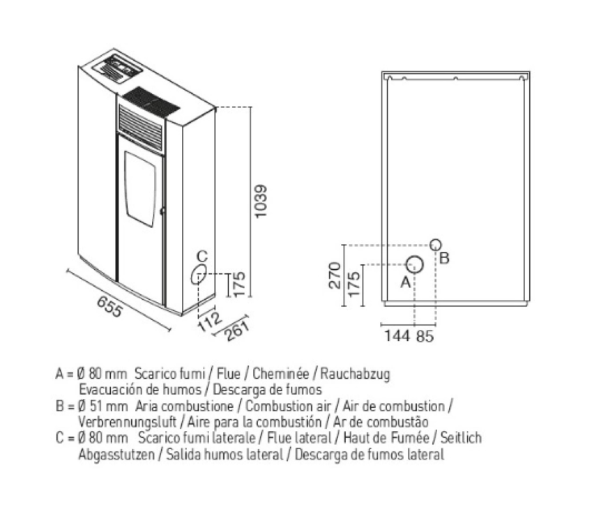 Estufa De Pellet Eva Calòr Slim Perla 901616700 Acabado Ámbar_4