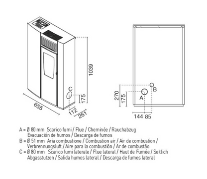 Estufa De Pellet Eva Calòr Slim Perla 901616700 Acabado Ámbar_4
