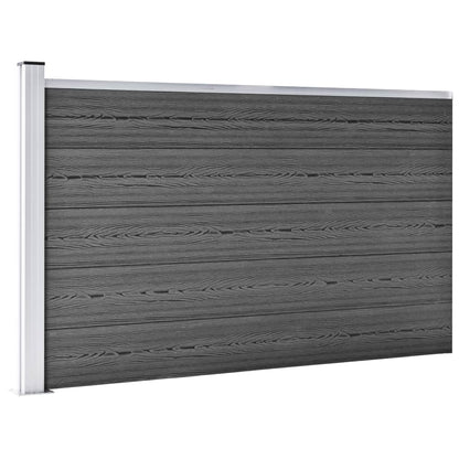 Set De Paneles De Valla Wpc Negro 699x105 Cm / Vetonek_2