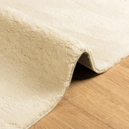Alfombra De Pelo Corto Suave Lavable Huarte Crema 100x200 Cm / Vetonek_2