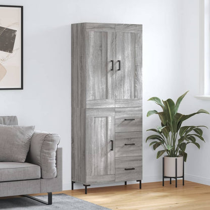 Aparador Alto Madera Contrachapada Gris Sonoma 69,5x34x180 Cm_0