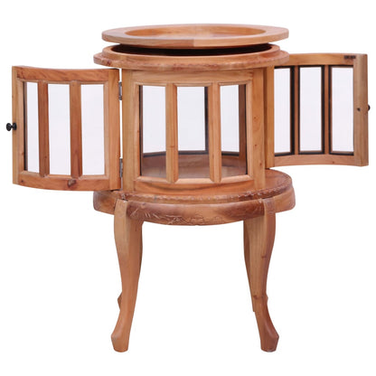 Armario Vitrina De Madera Maciza De Caoba Natural 50x50x76 Cm_2